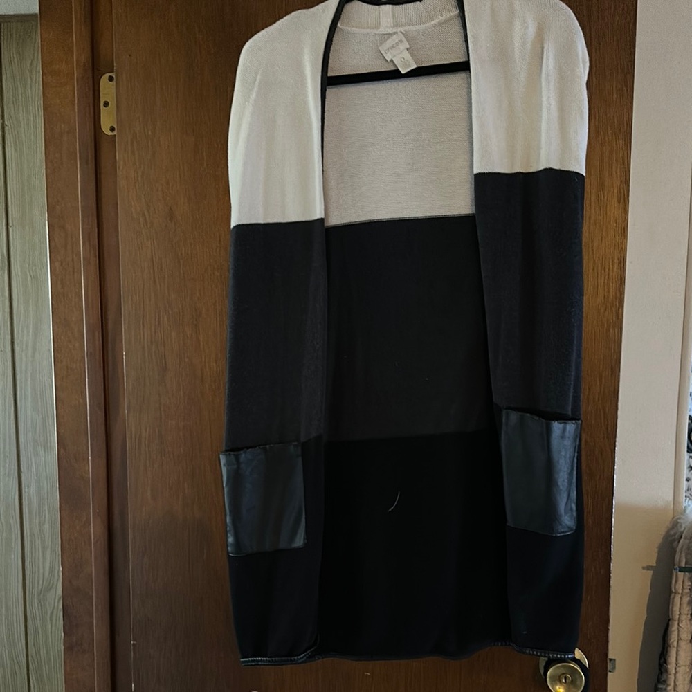 Chico's Black and White Cardigan